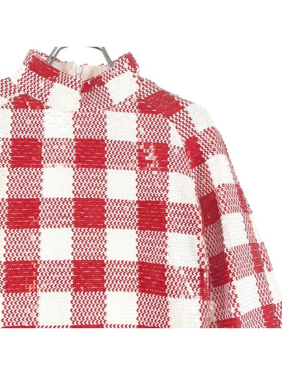 Gucci Vault la Veste Custom Sequin Check Dress S White Red - Picture 2 of 8